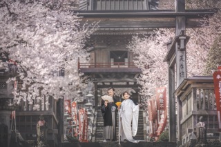 《 桜ロケーション 》和装１着｜トップフォトグラファー撮影 / 全データ＆レタッチ写真付 ＋ 選べるアルバム特典