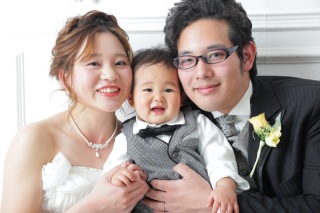 念願の家族3人での写真撮影