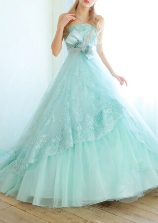 3278　エメラルドグリーンのエレガントビッグリボン★2