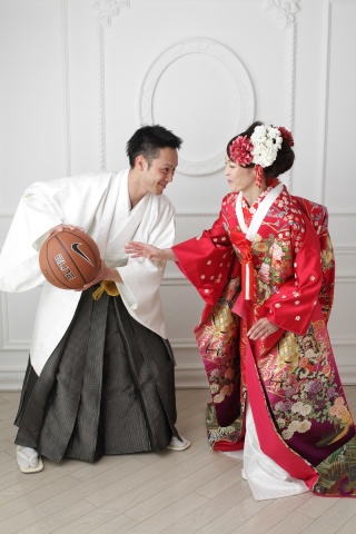 前撮り撮影でバスケット♪