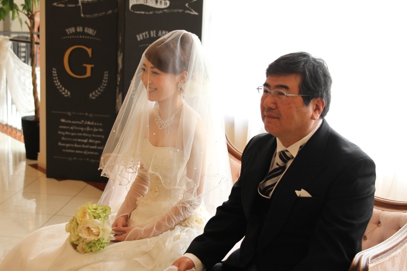 お父様と入場待ち、、、