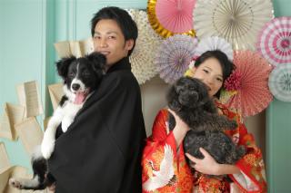 ペットと和装撮影☆