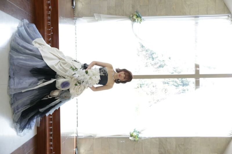 ネイビー&times;ホワイトドレス♪