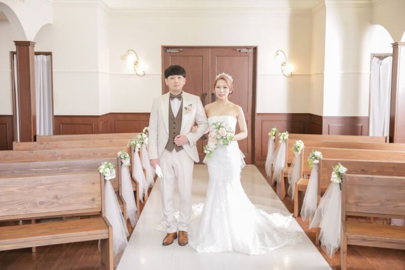 チャペルに入ったらまずはお2人で♪