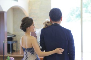 わんちゃんとウエディングフォト