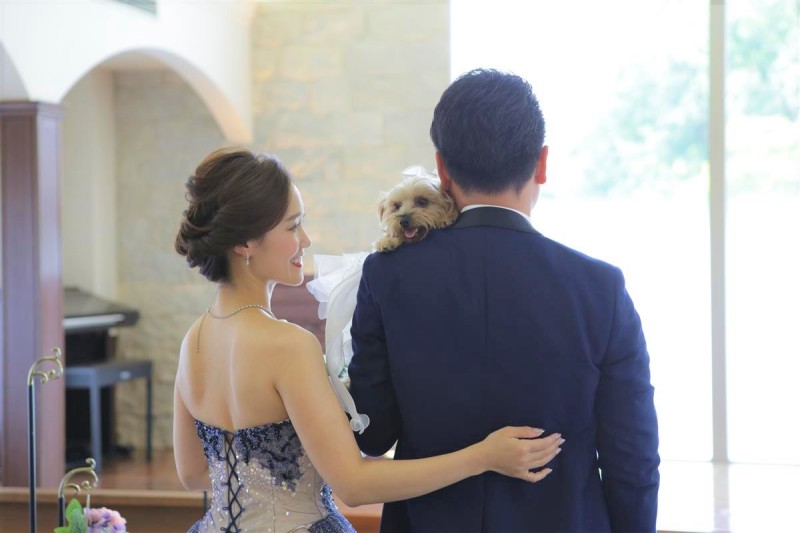 わんちゃんとウエディングフォト
