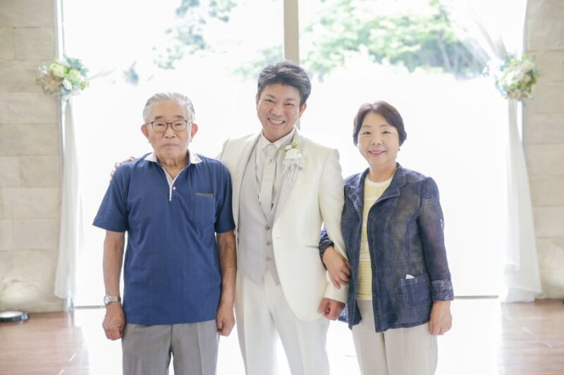 新郎様とご両親様の3人でも(^^♪