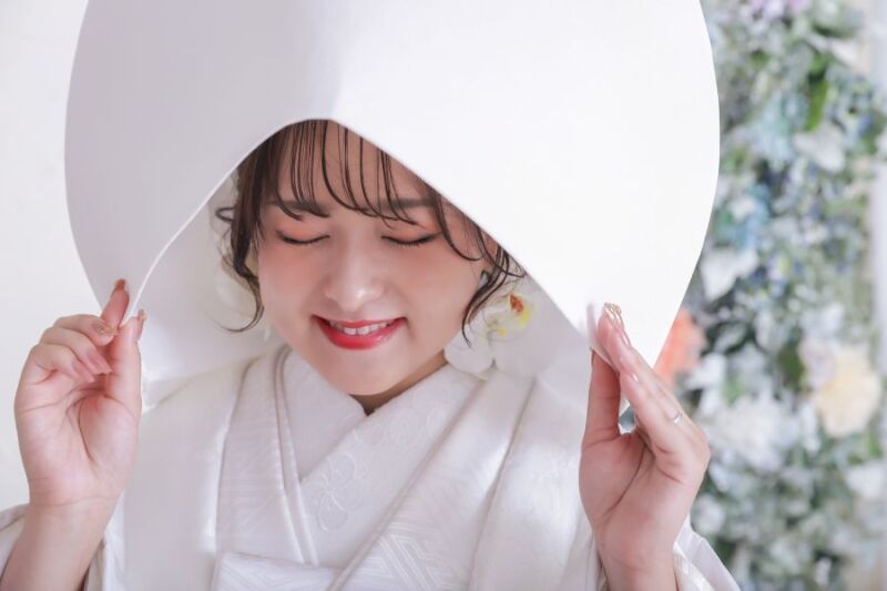 白無垢洋髪綿帽子♪