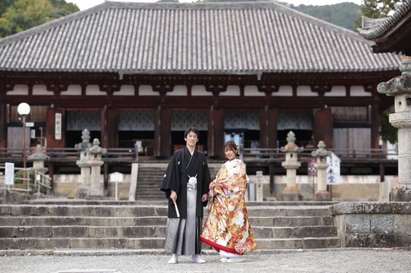 本堂前から撮影スタート