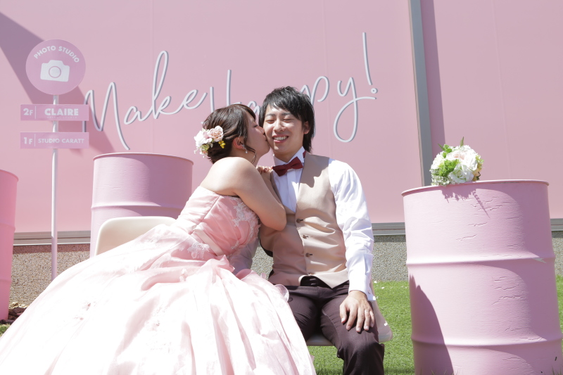 ピンクのバス停で♪