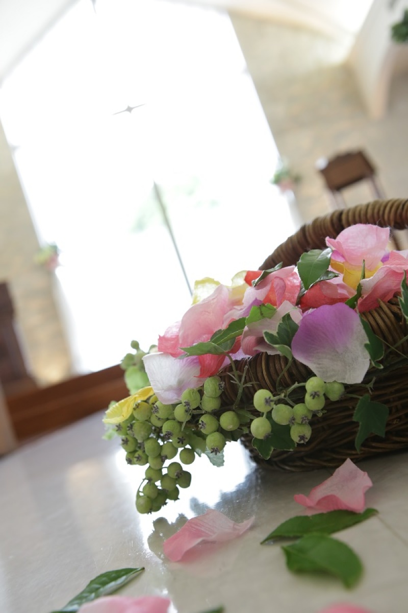 退場の時には茶葉シャワーを！