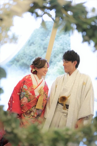 チャペルで和装撮影