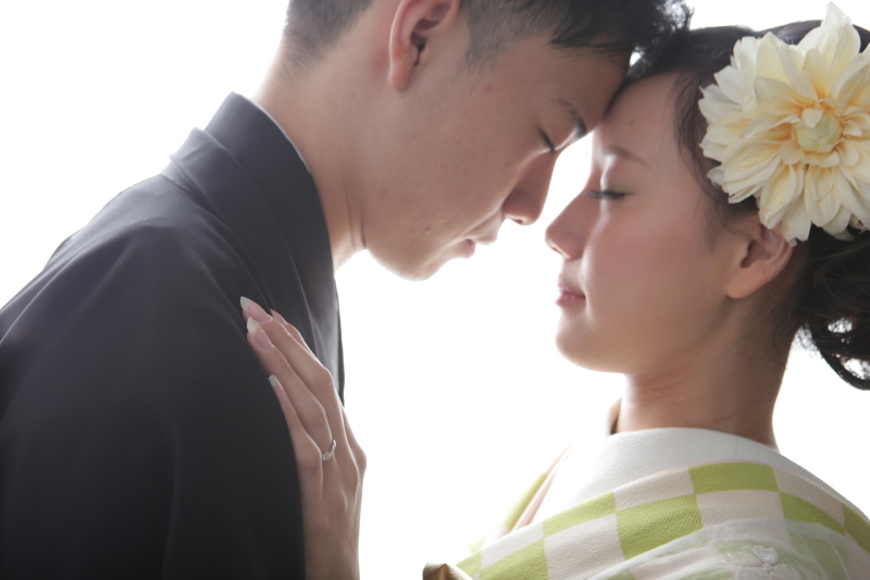 和装スタジオ撮影　～市松模様の色打掛～