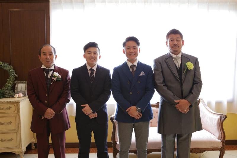 男だけで背の順に