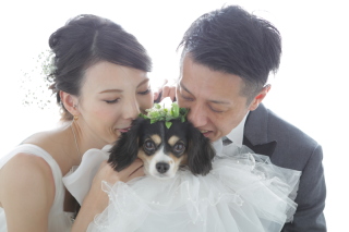 大切なペットと一緒に撮影