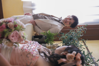 CLAIRE奈良店(チャペルクレール)_ドレス(スタジオ/階段/チャペル前/中庭テラス)