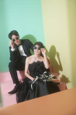 カラフルなスタジオで