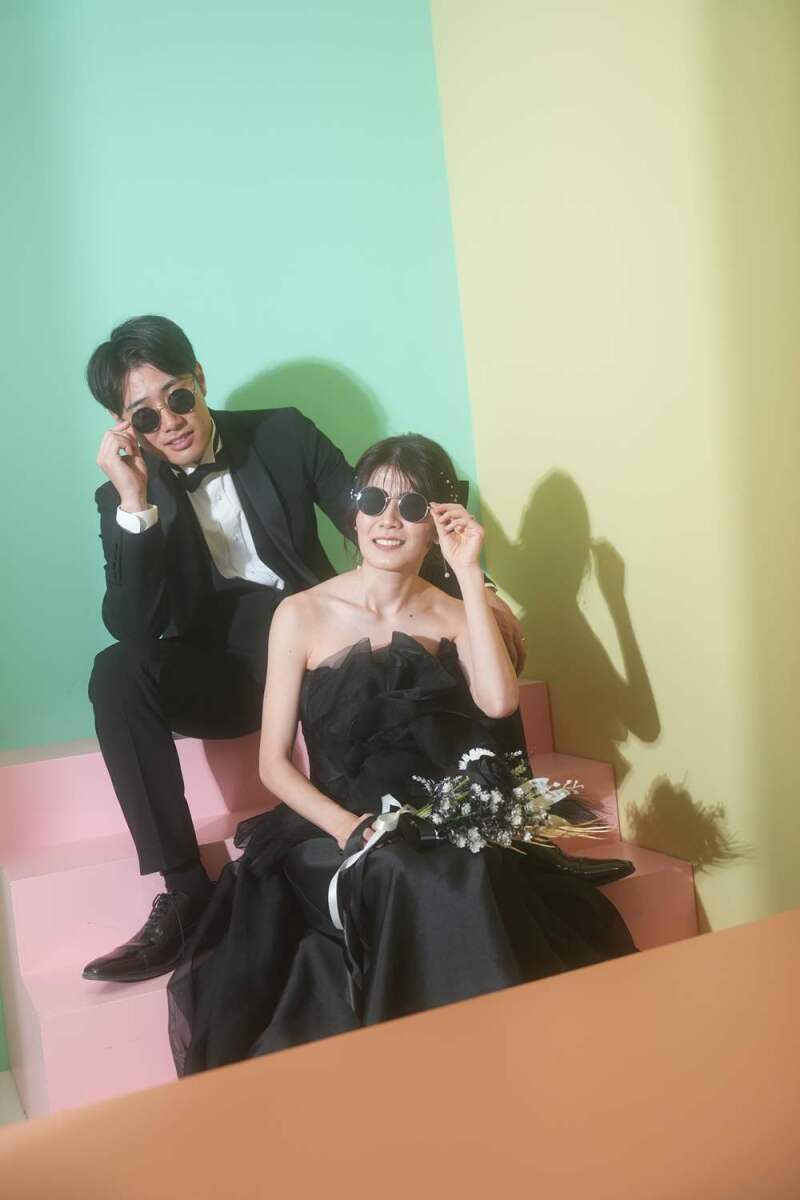 カラフルなスタジオで