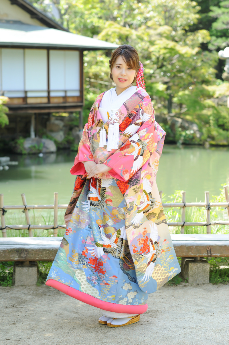 ピンクの色打掛