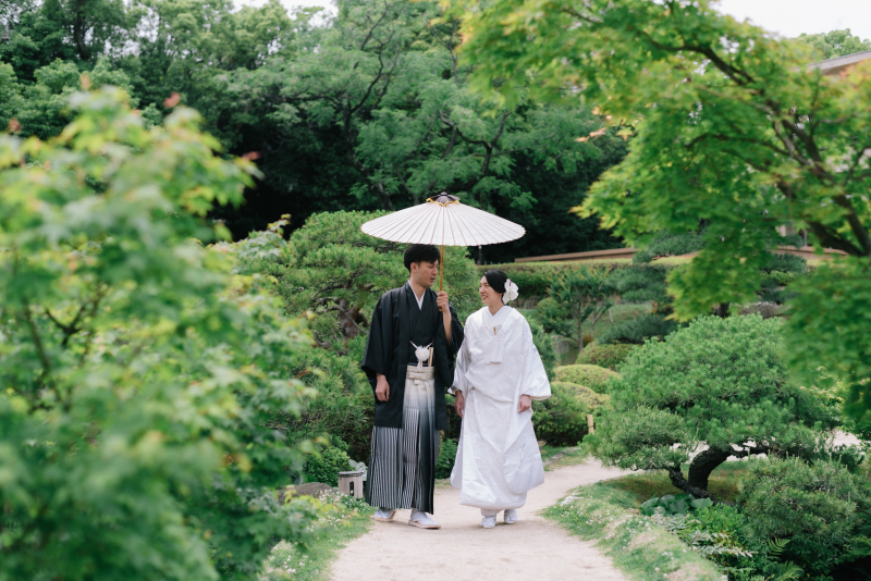 新緑の中のお二人♡