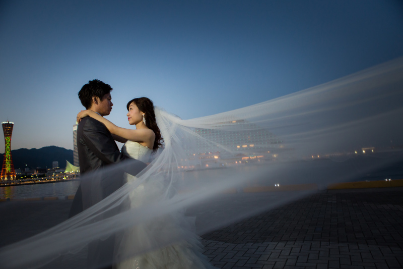 ロングベールを使ったショット