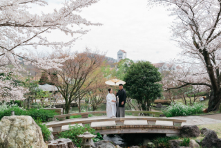 桜にも恵まれたお二人♡