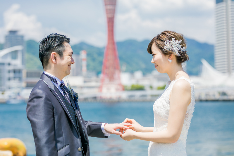 神戸らしい場所でRing交換♡