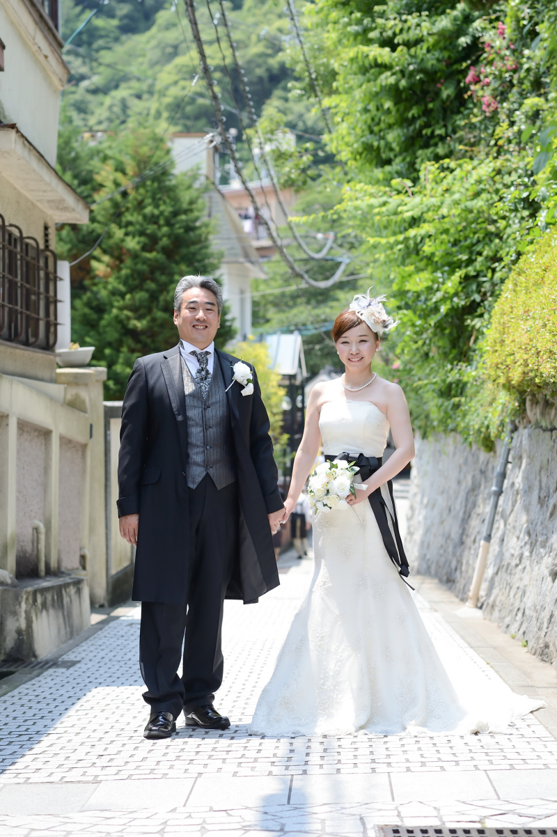 洋装で北野に移動