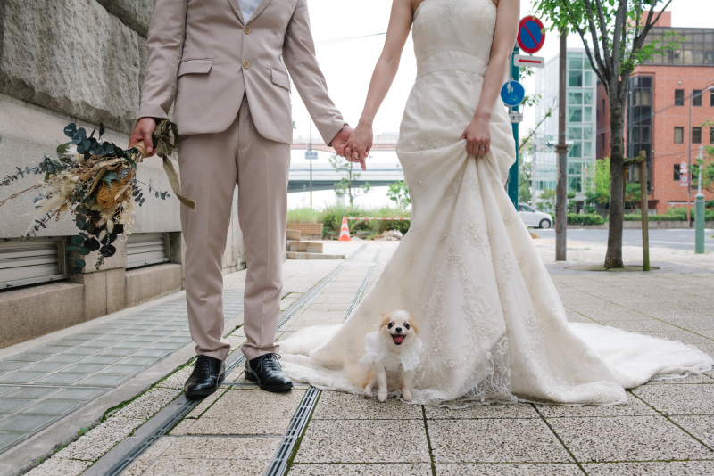 愛犬と三人で♪