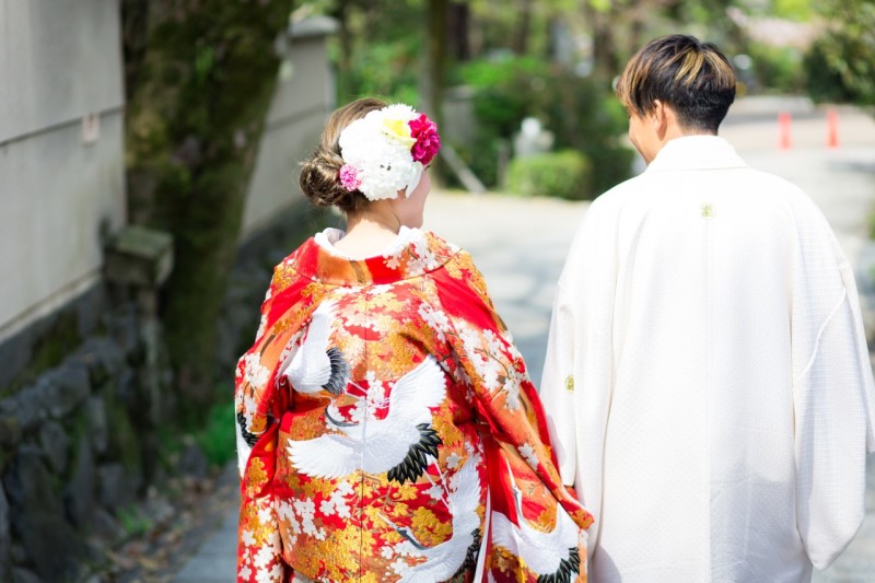 古典的な柄の色打掛