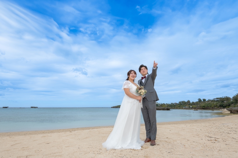 サンゴの恩納村でビーチフォト