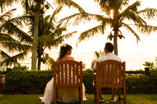 青空からオレンジに染まりゆく頃