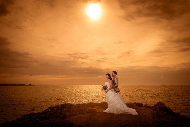 オレンジに染まって