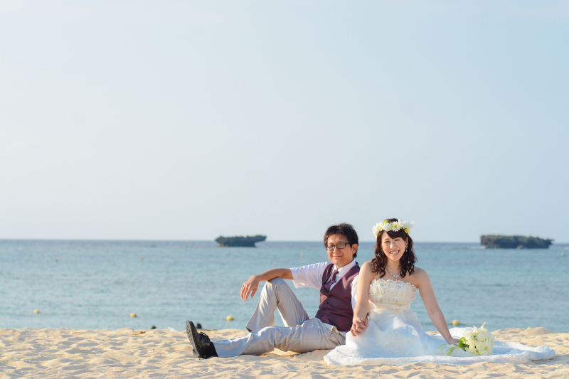 ビーチでキュートな一枚を