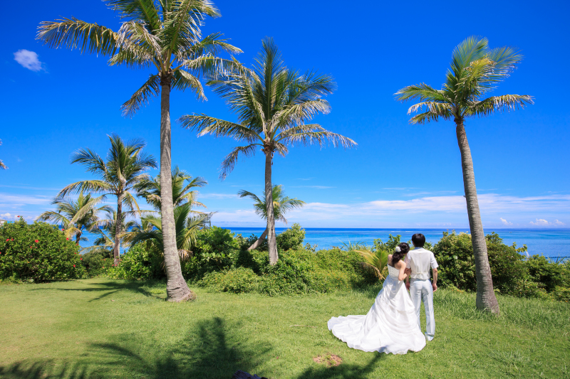 海を見渡すバックショット