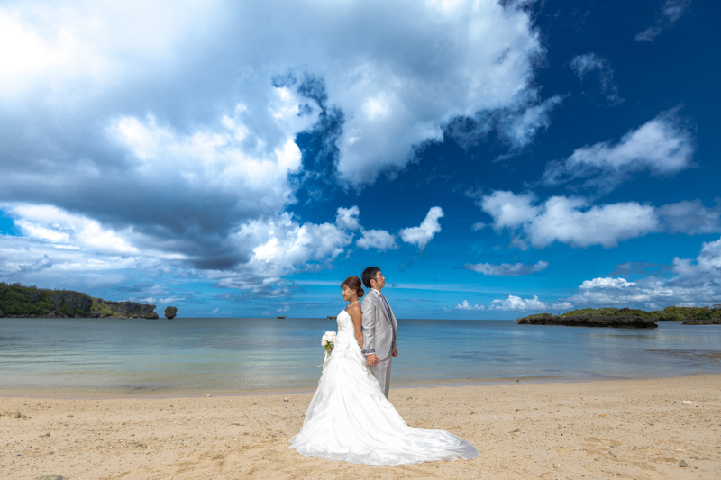 サンゴの恩納村でビーチフォト