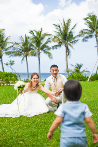 家族一緒のフォトウエディング