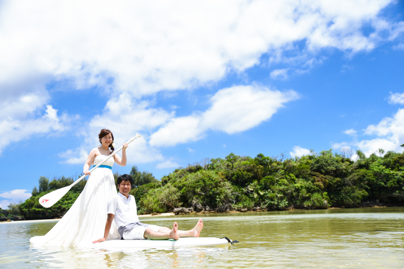 恩納村ビーチとＳＵＰショット