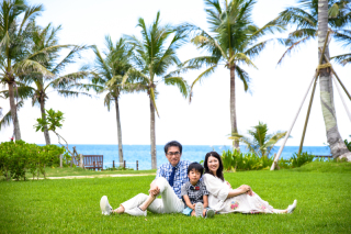 結婚10周年！ムーンビーチのファミリーフォト