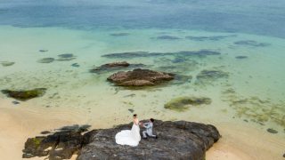 曇り空のドローン＆チャペルフォト