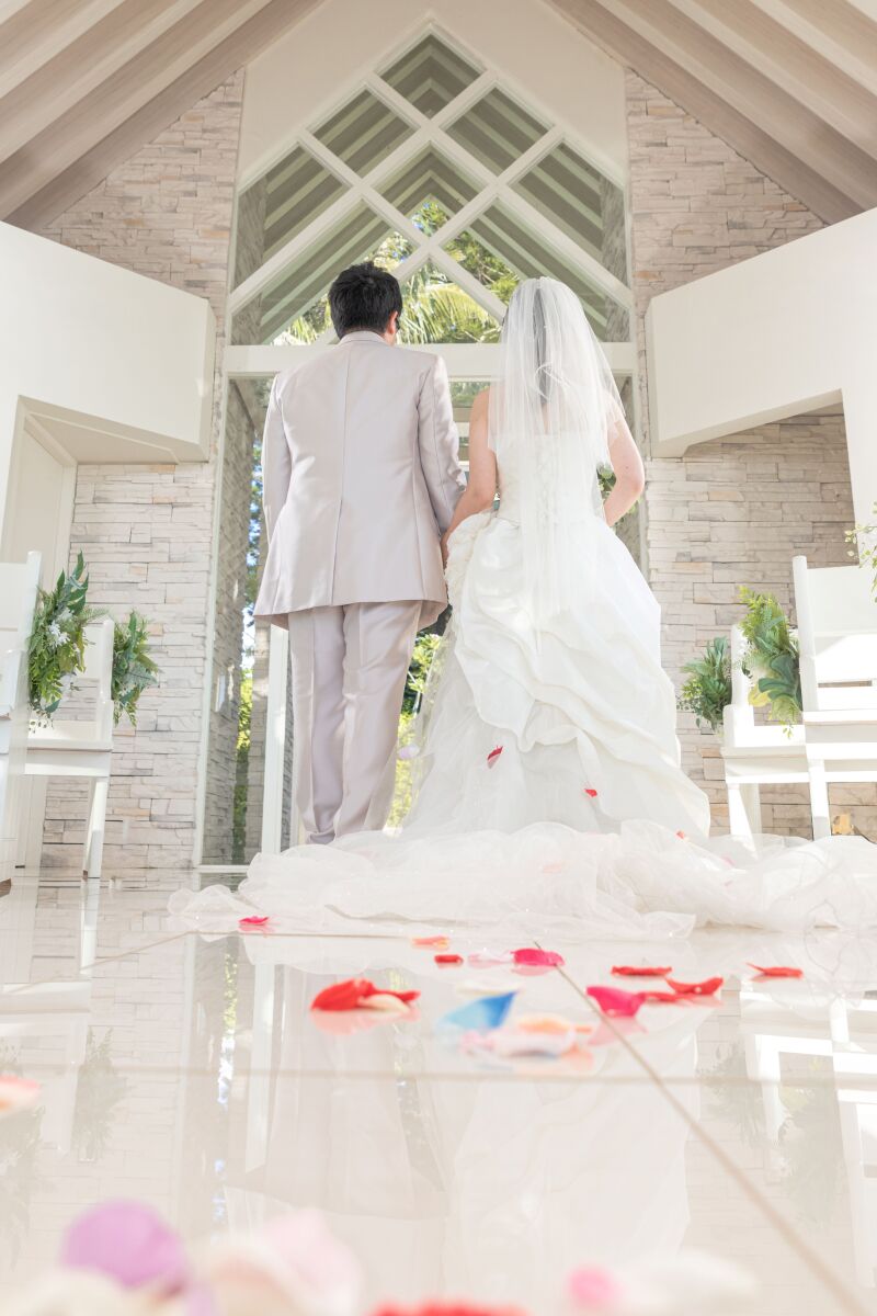 フラワーシャワーの退場