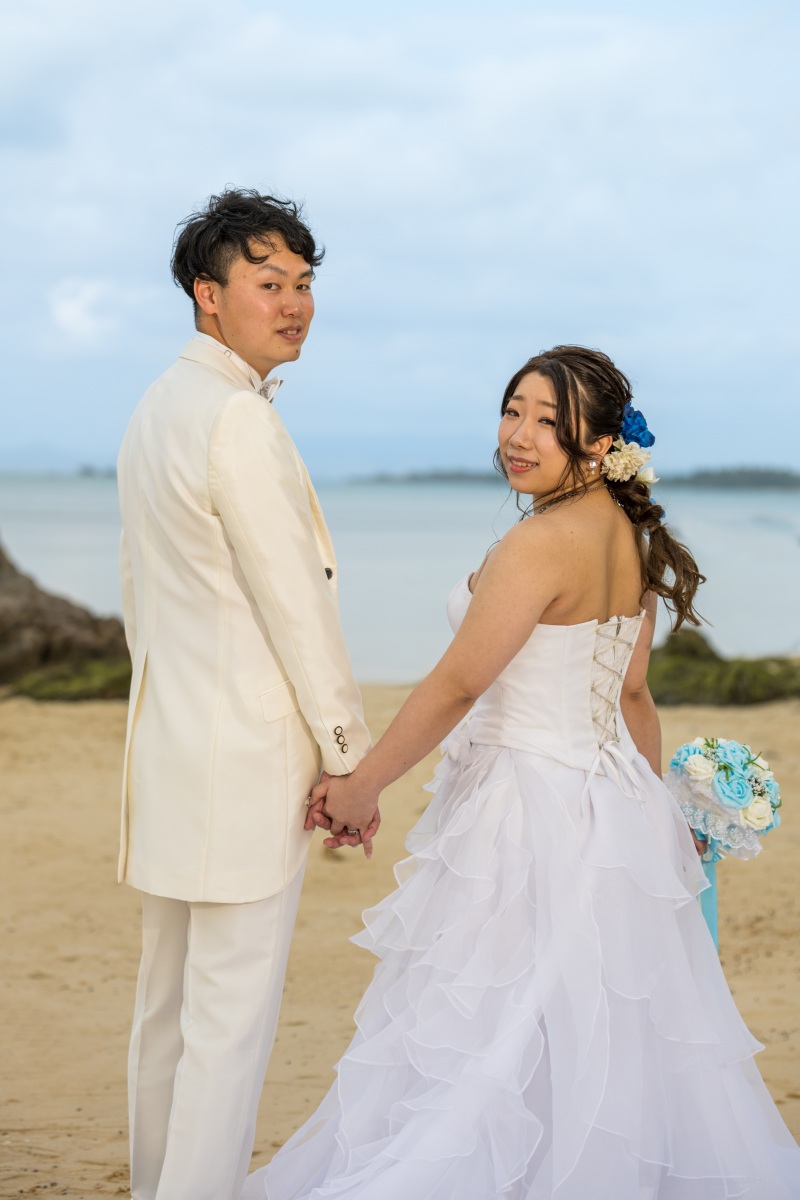 ビーチで振り返り