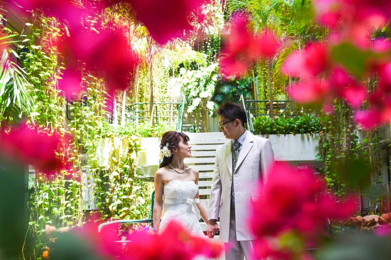 鮮やかなお花に包まれて