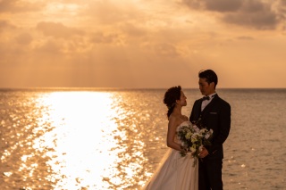 素敵な笑顔とサンセット