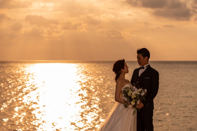 素敵な笑顔とサンセット