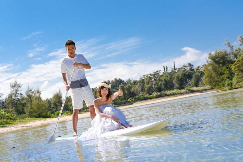 ツーショットのSUPウエディングフォト