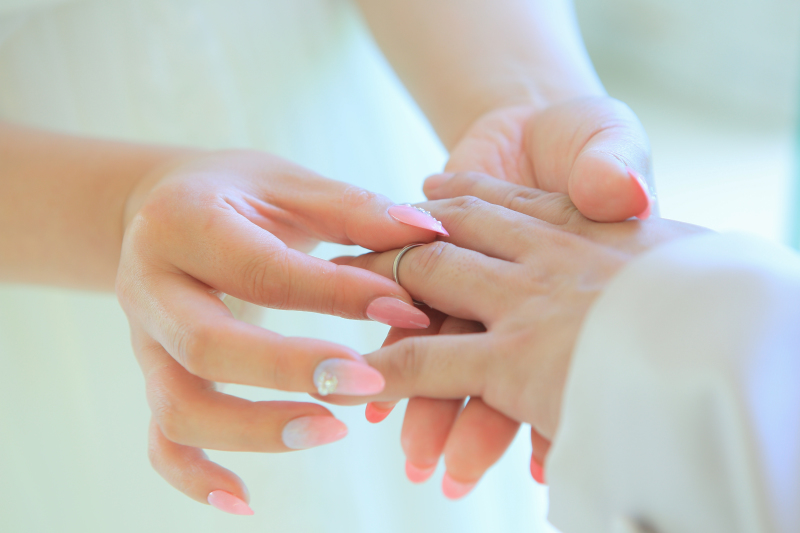 緊張の･･･指輪の交換シーン