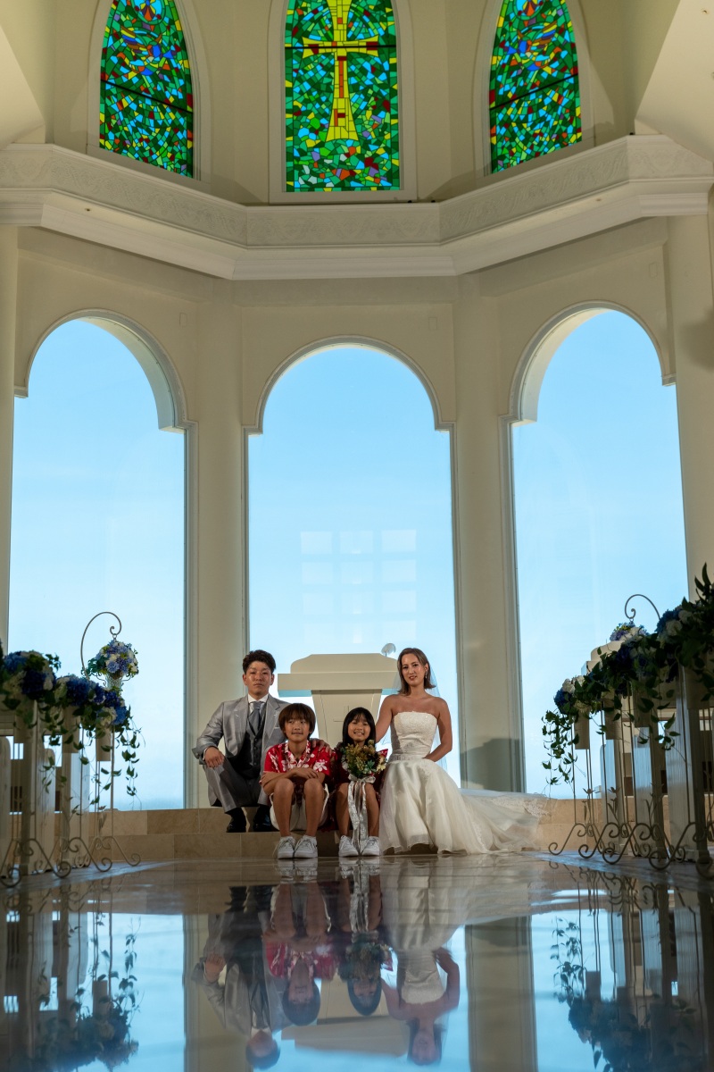 家族で記念撮影