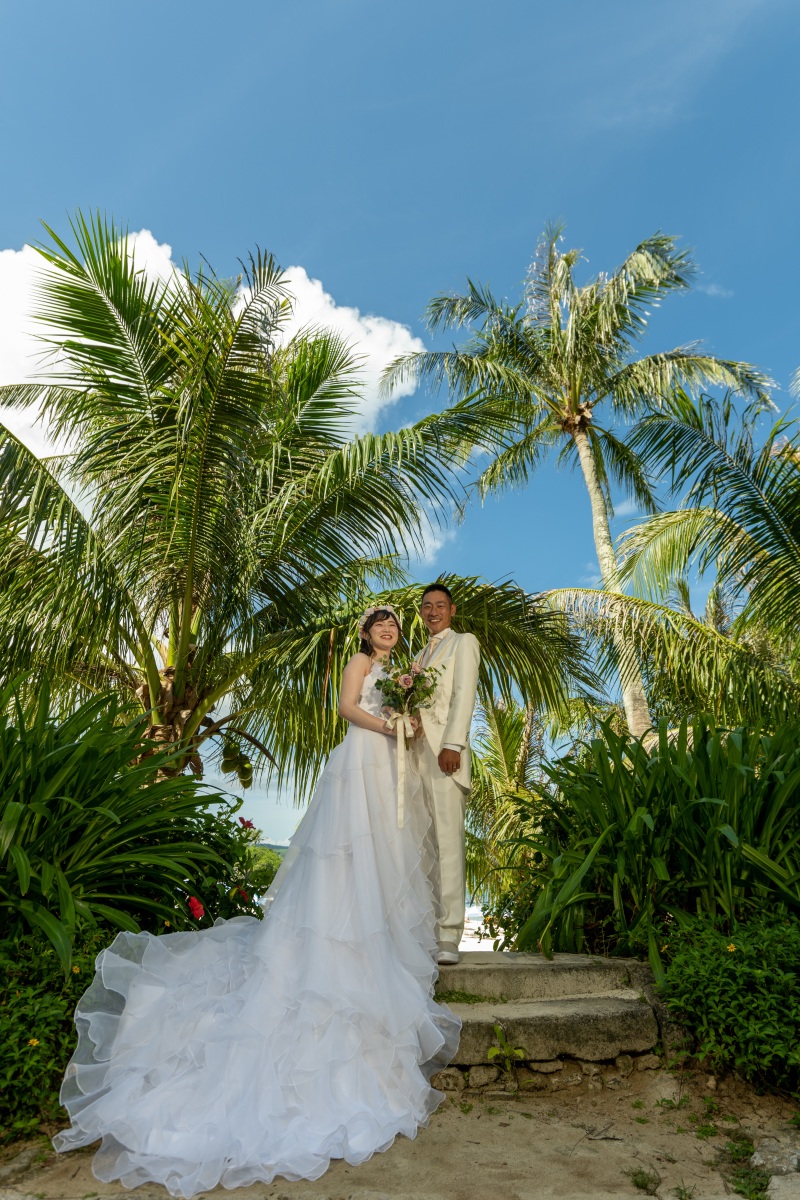 ヤシの木の下で