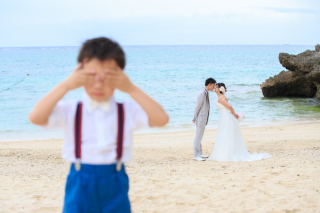 お子様も一緒に、フォトウエディング